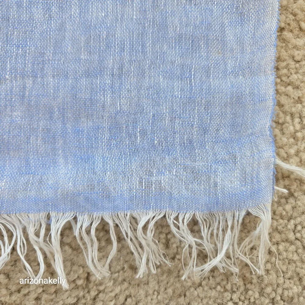 Linen Scarf Sartoria delle Sirene Italy Blue Stripe